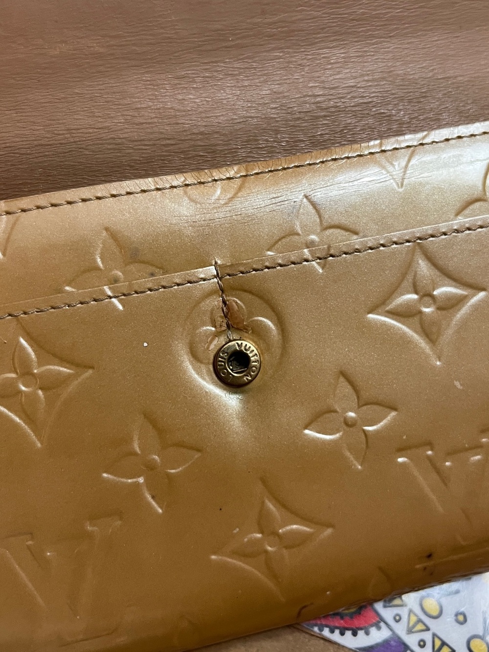 Louis Vuitton Vernis Monogram Shiny Golden Wallet project authentic - Picture 11 of 16